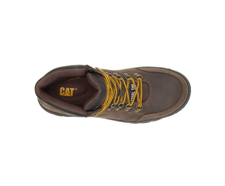 Caterpillar CAT Outline Steel Spicou Pracovne Topanky Panske Hnede | CAT-483WG