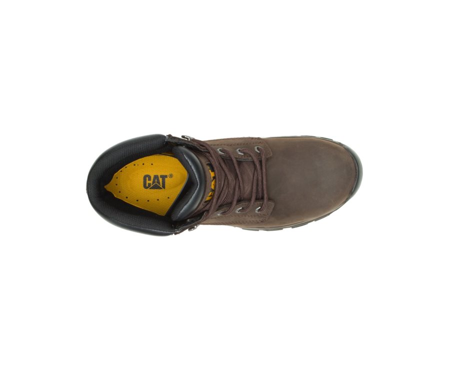 Caterpillar CAT Upholder Nepremokave Steel Spicou Pracovne Topanky Panske Tmavo Čokoláda | CAT-486WF